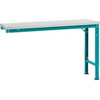 Manuflex aanbouwtafel UNIVERSAL Speciaal, 1500 x 800 mm, kunststof lichtgrijs, waterblauw