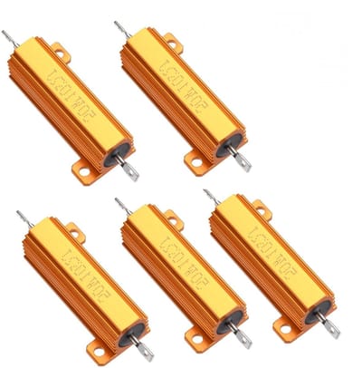 Aluminium Draadweerstand - Vermogensweerstand Belastingsweerstand - Elektronica Testen - Gouden Behuizing - 25 Ohm 50W - Goudkleurig