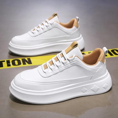 Lente Nieuwe Herenschoenen Ademend en Trendy Veelzijdige Boardschoenen Dikgezoolde Casual Schoenen Sport Witte Schoenen 44