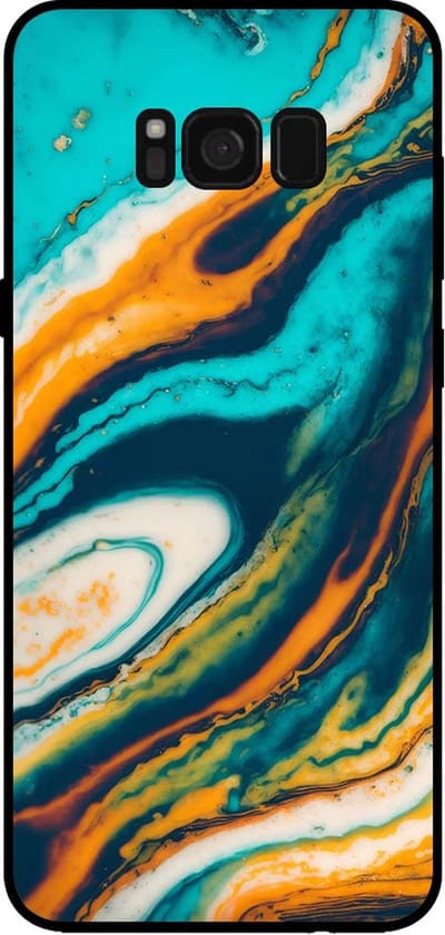 Smartphonica Telefoonhoesje voor Samsung Galaxy S8 marmer look - backcover marmer hoesje - Groen geschikt voor Samsung Galaxy S8