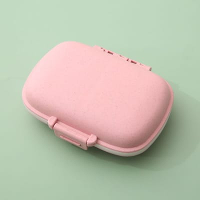DW4Trading Medicijndoosje Roze met 8 Vakken - Pillendoosje - 11x8,5x3,5 cm