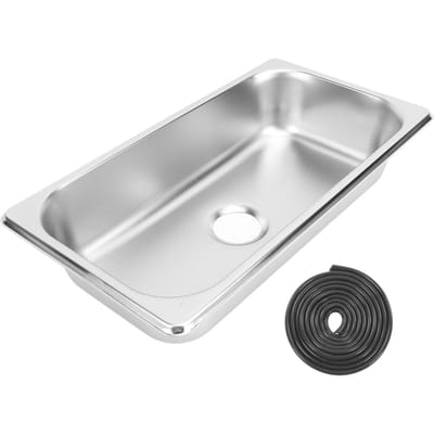 RV Spoelbak 304 Roestvrij Staal 12.8x6.93x2.56in Inbouw Handwasbak met 40mm Afvoeraansluiting voor Boot Caravan Stainless Steel gray