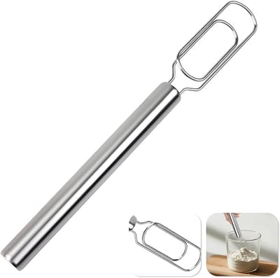 Deegklopper Deegmixer - Handmixer - Spiraalgarde - Danish whisk - Duurzaam - Keukenbenodigdheden - Bakaccessoires - voor Brood, Zuurdeeg, Gebak - 2 stuks - RVS