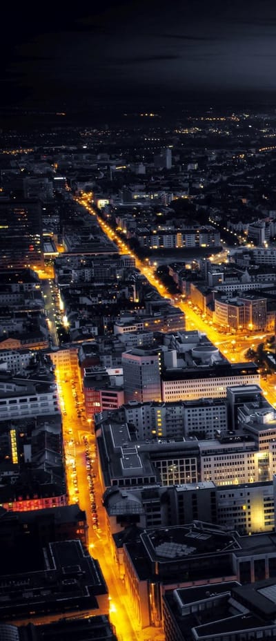 City Frankfurt Skyline Night Lights Photo Wallcovering