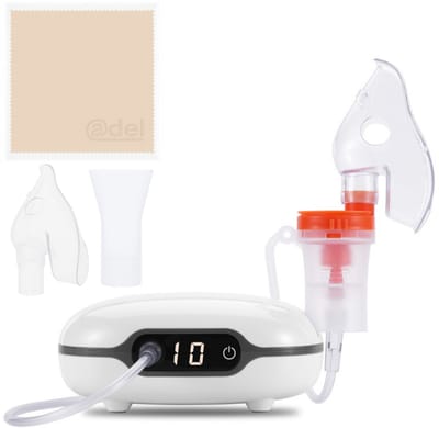 ADEL Aerosoltoestel met Digitaal Display – Veilige & Stille Nebulizer / Vernevelaar – Inhalator voor Gezonde Ademhaling bij Kinderen & Volwassenen