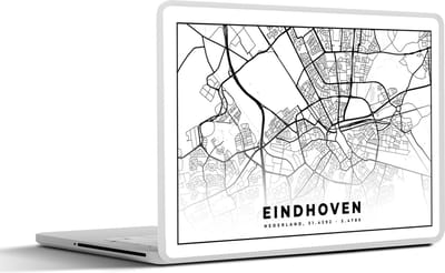 Laptop sticker - 14 inch - Kaart - Nederland - Eindhoven - 32x5x23x5cm - Laptopstickers - Laptop skin - Cover