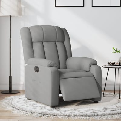 vidaXL - Fauteuil - elektrisch - verstelbaar - stof - lichtgrijs