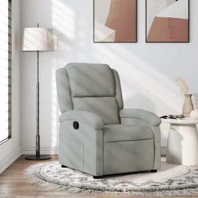 Vidaxl Klapstoel, Lichtgrijs, Bekleed met Fluweel