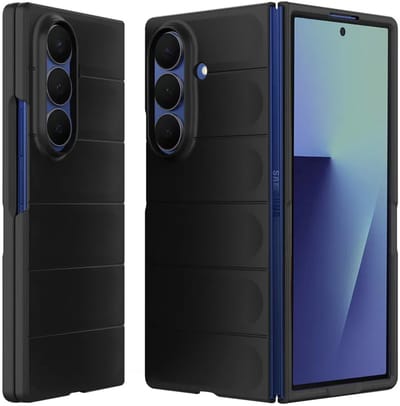 Hoesje geschikt voor Samsung Galaxy Z Fold 7 - Techsuit Magic Shield Silicone Back Cover - Zwart