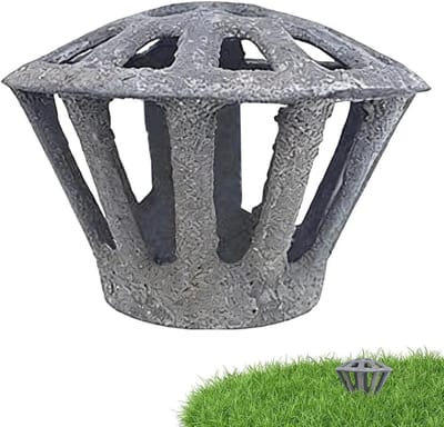 Afvoerafdekking Gietijzer - Vloerrooster Deksel - Waterafvoer Tuin - Anti-verstopping Ontwerp - 11 x 11 x 9 cm - Zwart