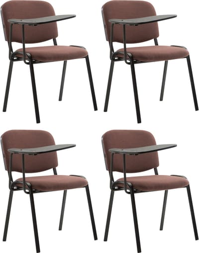 CLP Ken Set van 4 stoelen - Met klaptafel - Stof bruin