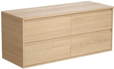 Vente-unique Zwevend wastafelmeubel met plank - Eikenfineer - 120 cm - MILIPAM