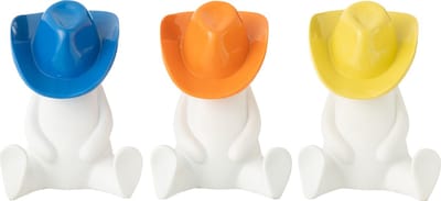 J-Line decoratie Beeld Cowboyhoed - hats - mix - 3 stuks