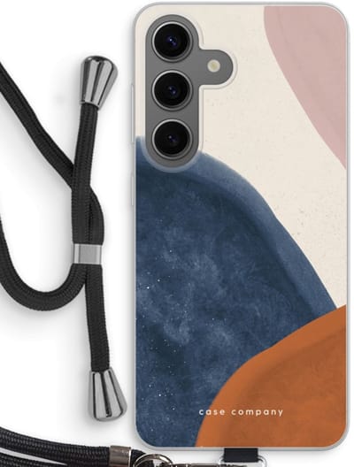Case Company® - Hoesje met koord geschikt voor Samsung Galaxy S24 hoesje met Koord - Geo #1 - Telefoonhoesje met Zwart Koord - Bescherming aan alle Kanten en Over de Schermrand