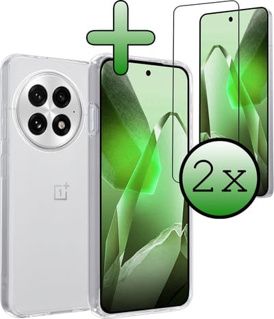 Hoesje Met 2x Screenprotector - Geschikt voor OnePlus 13 - Sterk & Shockproof - Back Cover - Siliconen Case - Telefoon Hoes - Transparant