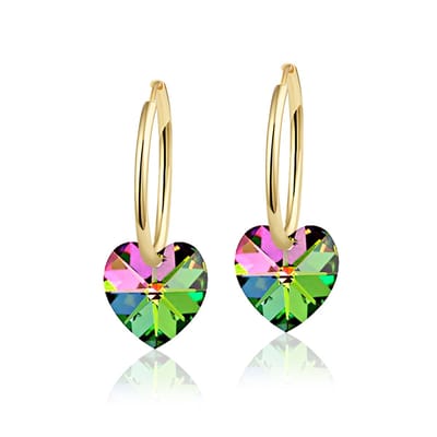 Montebello Oorbellen Claire HG36 - Swarovski Hart - 925 Zilver Verguld - Ø10mm - 20mm