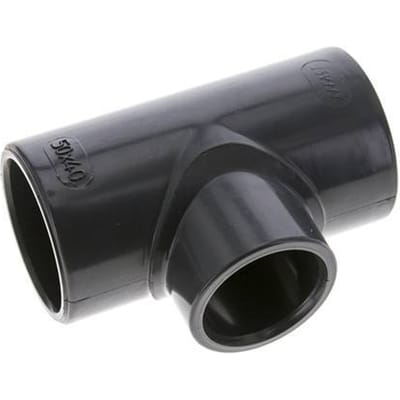 PVC Adapter T-stuk Lijmmof 50 tot 40mm