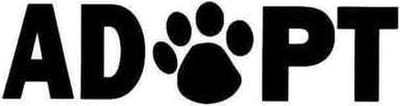 GoedeDoelen.Shop | Autosticker ADOPT| Sticker voor Auto, Laptop , Muur, Koelkast | Hond | Paws | Adopt Don't Shop