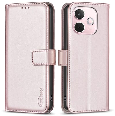 BINFEN Hoesje - Geschikt voor OPPO A5 Pro 5G Hoesje - BINFEN Color Book Case - Rose Gold
