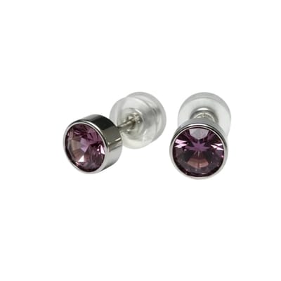Aramat Jewels | Oorbellen | Oorstuds – Staal Kristal Licht Paars Zilverkleur (5mm) | | | |5mm | Staal | Kinderen, Volwassenen | Verkleurd niet