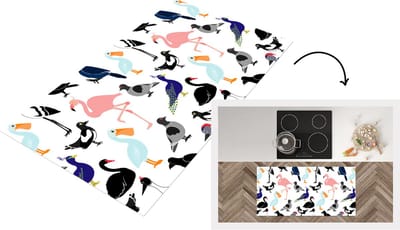 Keukenloper - Loper keuken - Patronen - Vogel - Flamingo - 120x60 cm - Keukenloper vinyl