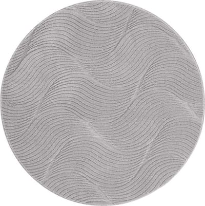 Rond zacht vloerkleed - Fuzz Whirl grijs 80