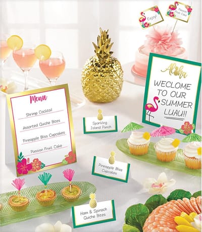 Amscan Decoratieset Aloha 34 X 21 X 0,5 Cm Papier/hout 12-delig