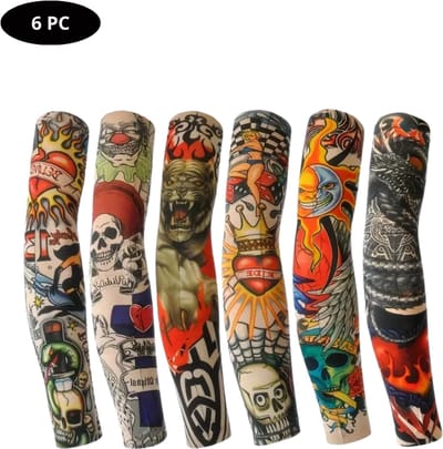 Nivard Tattoo Sleeve - Voor Volwassenen - Mouw - Tatoeage - Arm Warmer - Zonbescherming - UV Beschermend - 6 Stuks