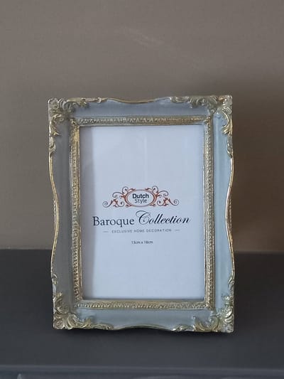 Baroque - Fotolijst - Fotolijst 13x18 cm - Grijs - Resin - Staand/Liggend - 21.5x17x2.5 - Polyresin