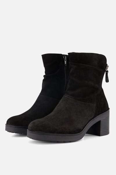 Feyn Enkellaarsjes zwart Suede - Maat 38