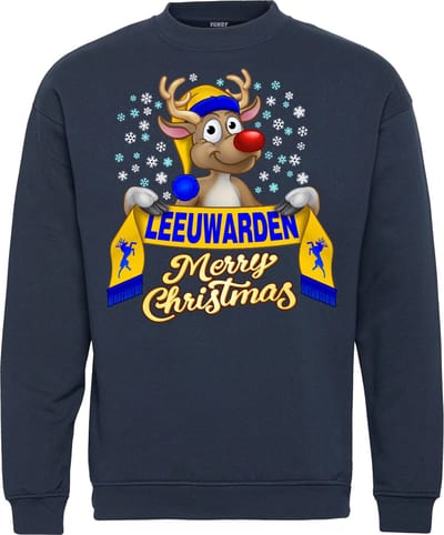 Kersttrui Leeuwarden | Foute Kersttrui Dames Heren | Kerstcadeau | Cambuur supporter | Navy | maat 104/116
