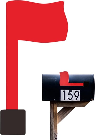 Brievenbus Vlag - Post Melder - Buiten Melding - Acryl Materiaal - 17.5 x 9 cm - Rood