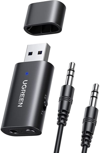 Ugreen - zender - zender/ontvanger Bluetooth 5.0 draadloze audio-adapter 3,5 mm mini-jack zwart - (CM523 - 60300)