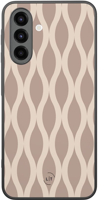 Leuke Telefoonhoesjes - Hoesje geschikt voor Samsung Galaxy A26 - Abstract beige - Backcover zwart - Print / Illustratie - Beige