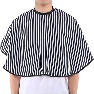 Dailygoody - Kappersschort - Wasbaar - Zacht en comfortabel - Zwart met witte strepen - Haardressing schort - Geschikt voor kapsalons - Professioneel ...