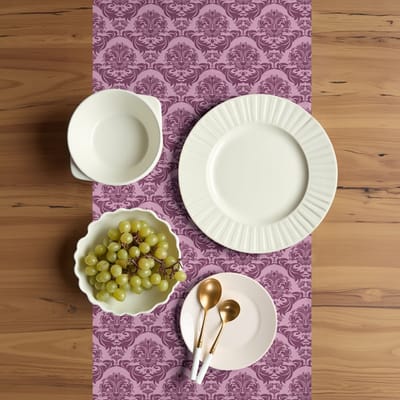 ABAKUHAUS Victoriaanse Tafelloper – 40 x 180 cm – Babyroze Gedroogde Rozen