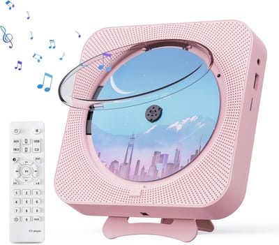 Draagbare CD Speler met Bluetooth en Ingebouwde Speakers - Desktop Muziekspeler met Afstandsbediening en FM Radio