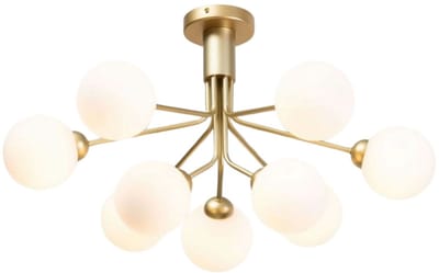 Kosilum - Audrey - Lamp - Wit en goud - Metaal en glas