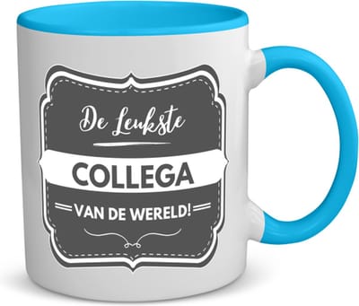 Akyol - de leukste collega koffiemok - theemok - blauw - Collega - beste collega - werk - afscheidscadeau - verjaardagscadeau - kado - 350 ML inhoud
