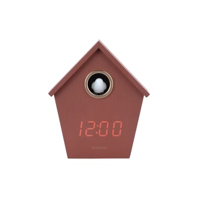 Karlsson Wekker Riqueza Cuckoo - Bordeaux - 6.8x13x15.3cm - Modern - Wekker voor slaapkamer - Wekkers