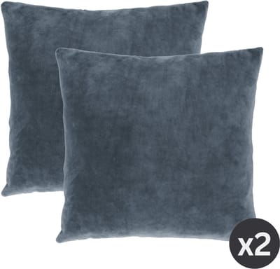 Tiseco Home Studio - Kussen (gevuld) MARSHMALLOW - SET/2 - polyester - teddyvulling - super zacht - Vierkant - 45x45 cm - Blue stone