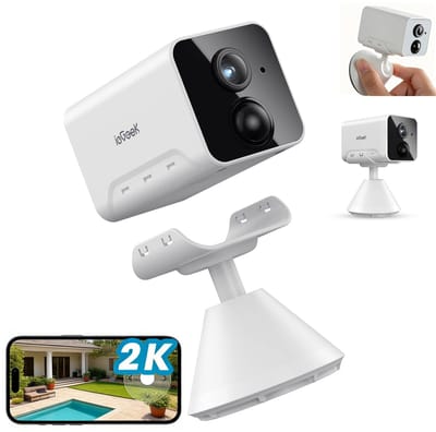 ieGeek Bewakingscamera voor Binnen met Accu - Bewakingscamera voor Binnen - Wifi-IP-Camera - Draadloze Bewakingscamera met Nachtzicht - PIR-Bewegingsdetectie - Tweeweg-Audio - Cloud/Geheugenkaart