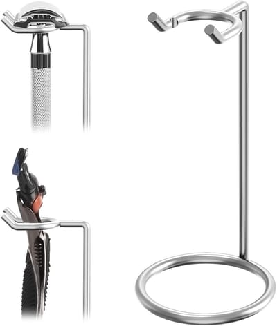 Stainless Steel Scheermesstandaard voor Luxe Reizen, Geschikt voor Lange Handvatten en Veiligheidsscheermes, Ideaal voor Mannen en Scheeraccessoires