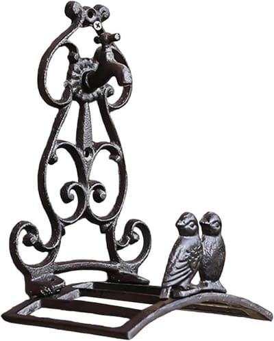 Slanghouder Gietijzer - Wandhouder Slang - Tuin Organiseren - Artistiek Vogelmotief - 25 cm Breed - Meerkleurig