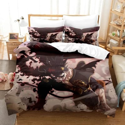 3D Print Anime Black Clover Beddengoedsets Dekbedovertrekset met Kussensloop Eenpersoons Volledig Queensize Kingsize Beddengoed Bedlinnen Hometextiel EU single(135x200cm)
