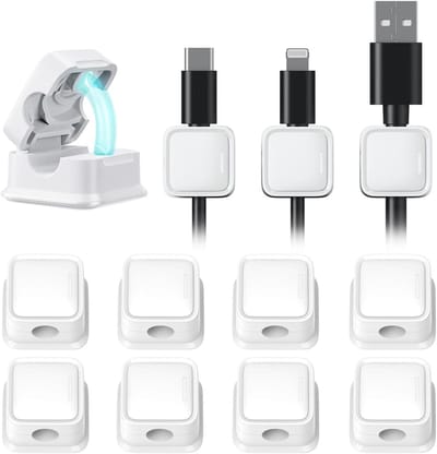 Cord Organizer met 12 Stuks Magnetische Kabelclips voor Desk Management, Ideaal voor Opladers en Keukenapparatuur