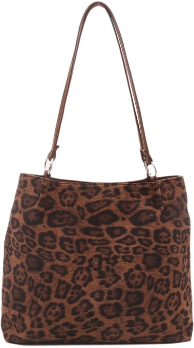 Schoudertas Leopard - Bruin | 33 x 26 x 10 cm | Polyester/PU Leder | Fashion Favorite