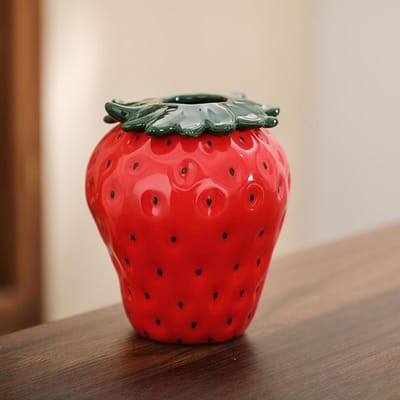 Aardbeien Keramiek Leuke Vaas Woonkamer Thuis Levensstijl Sfeer Decoratie Creatieve Fruit Bloempot Ins Geavanceerde Zintuigen red