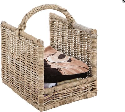 Houtmand in rotan / Panier pour bois en rotin  54x41xH59cm