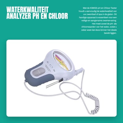Dailygoods- pH Tester - Waterkwaliteit Tester - Chloor Tester - Zwembad/Spa - Duurzaam - Grote Scherm voor Eenvoudige Lezing